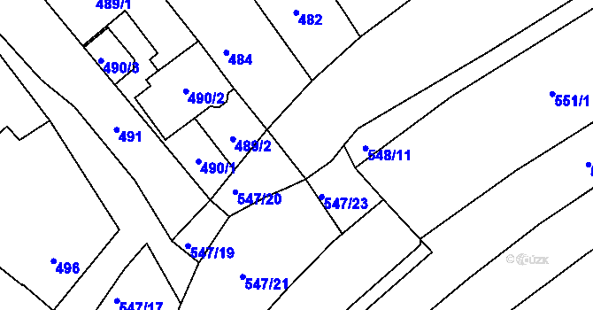 Parcela st. 547/22 v KÚ Havřice, Katastrální mapa