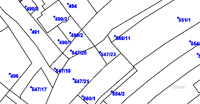 Parcela st. 547/23 v KÚ Havřice, Katastrální mapa