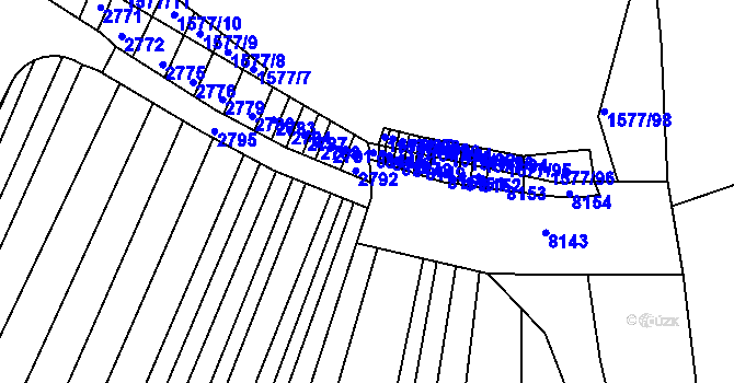 Parcela st. 956/52 v KÚ Havřice, Katastrální mapa