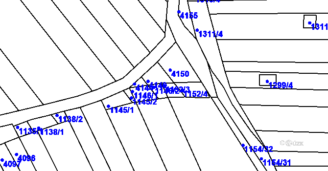 Parcela st. 1152/3 v KÚ Havřice, Katastrální mapa
