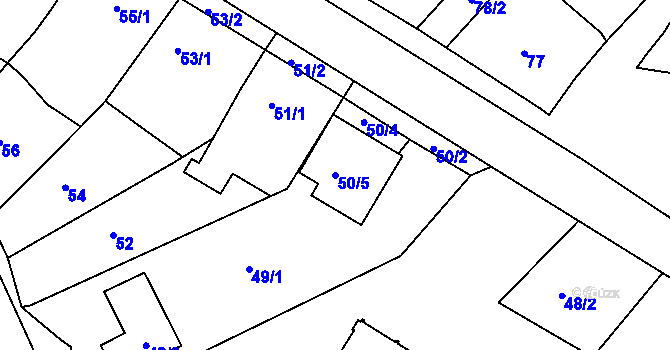 Parcela st. 50/5 v KÚ Havřice, Katastrální mapa