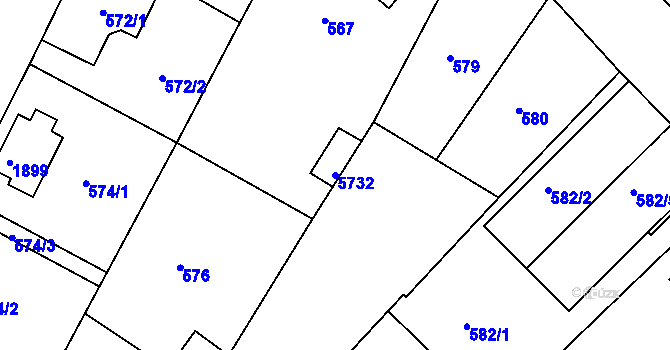 Parcela st. 5732 v KÚ Havřice, Katastrální mapa