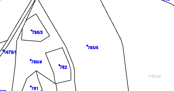Parcela st. 785/5 v KÚ Hazlov, Katastrální mapa