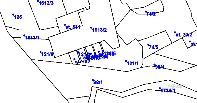 Parcela st. 765 v KÚ Hazlov, Katastrální mapa