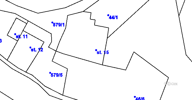 Parcela st. 15 v KÚ Lipná u Hazlova, Katastrální mapa