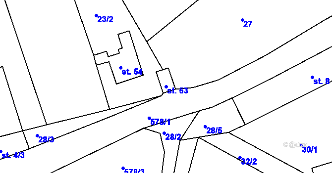 Parcela st. 53 v KÚ Lipná u Hazlova, Katastrální mapa
