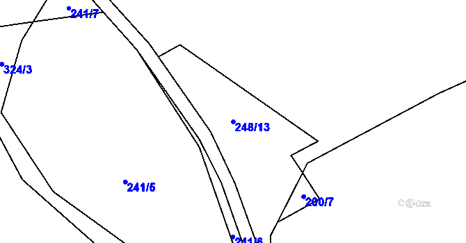 Parcela st. 248/13 v KÚ Lipná u Hazlova, Katastrální mapa