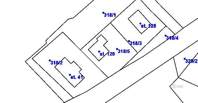 Parcela st. 129 v KÚ Polná u Hazlova, Katastrální mapa