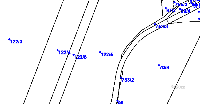 Parcela st. 122/5 v KÚ Polná u Hazlova, Katastrální mapa