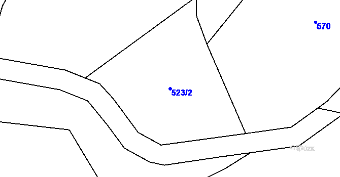 Parcela st. 523/2 v KÚ Skalka u Hazlova, Katastrální mapa