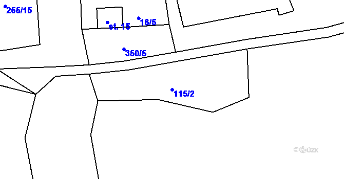 Parcela st. 115/2 v KÚ Otov u Hazlova, Katastrální mapa