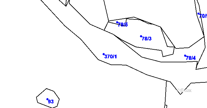 Parcela st. 370/1 v KÚ Otov u Hazlova, Katastrální mapa