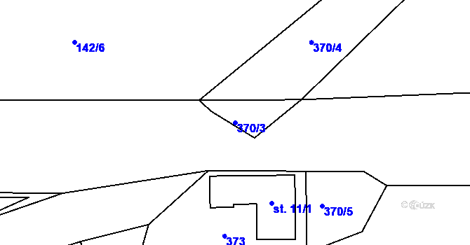 Parcela st. 370/3 v KÚ Otov u Hazlova, Katastrální mapa