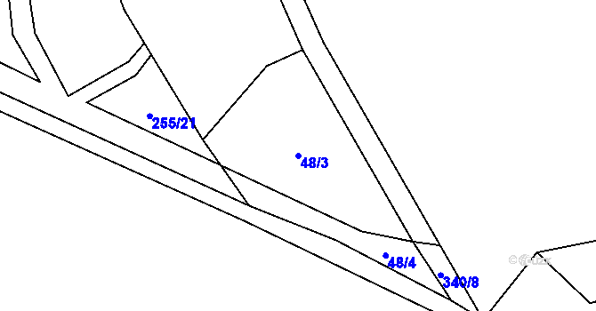 Parcela st. 48/3 v KÚ Otov u Hazlova, Katastrální mapa
