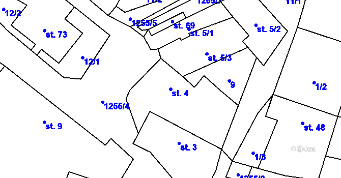 Parcela st. 4 v KÚ Hejná, Katastrální mapa