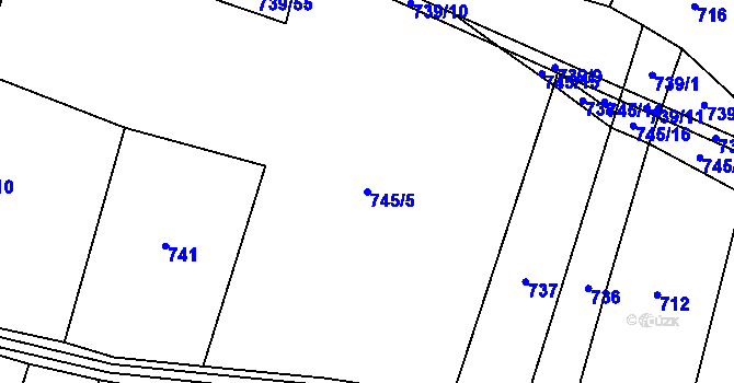 Parcela st. 745/5 v KÚ Hejná, Katastrální mapa