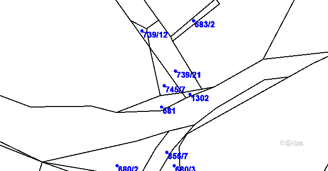 Parcela st. 745/7 v KÚ Hejná, Katastrální mapa