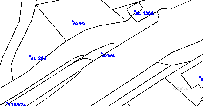 Parcela st. 525/4 v KÚ Hejnice, Katastrální mapa