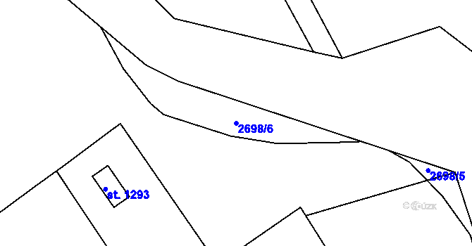 Parcela st. 2698/6 v KÚ Hejnice, Katastrální mapa