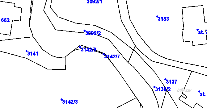 Parcela st. 3142/7 v KÚ Hejnice, Katastrální mapa