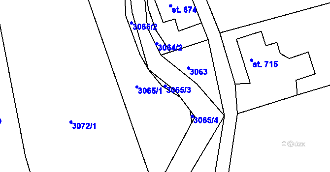 Parcela st. 3065/3 v KÚ Hejnice, Katastrální mapa