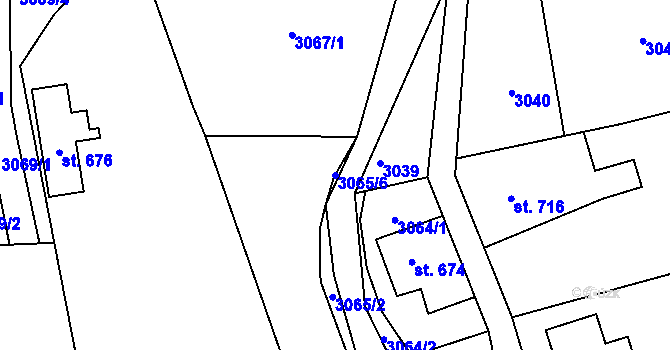Parcela st. 3065/6 v KÚ Hejnice, Katastrální mapa