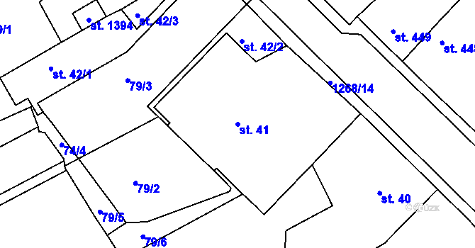 Parcela st. 41 v KÚ Hejnice, Katastrální mapa