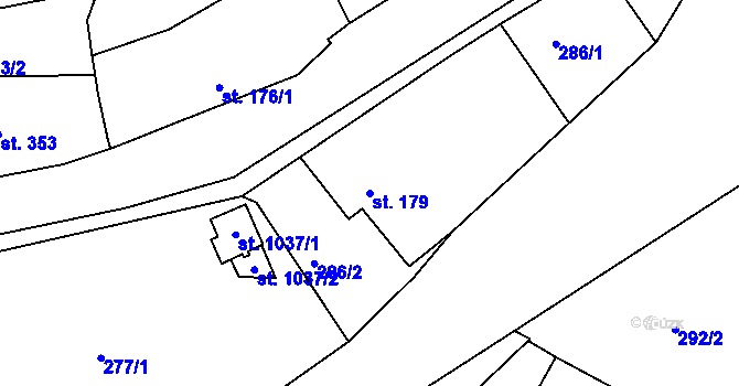 Parcela st. 179 v KÚ Hejnice, Katastrální mapa