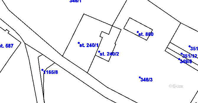 Parcela st. 240/2 v KÚ Hejnice, Katastrální mapa