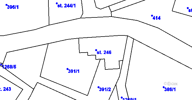 Parcela st. 246 v KÚ Hejnice, Katastrální mapa