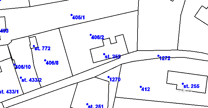 Parcela st. 252 v KÚ Hejnice, Katastrální mapa