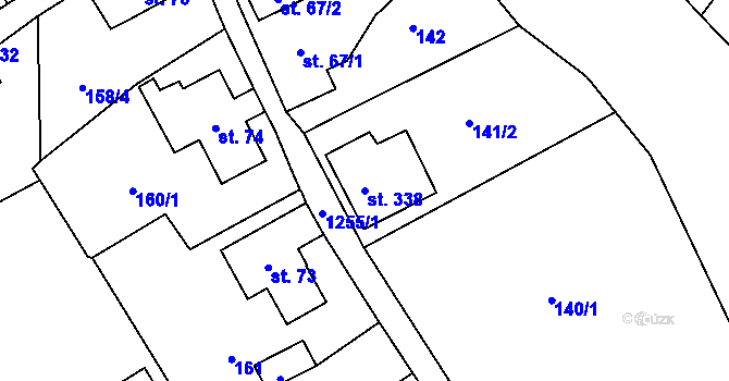 Parcela st. 338 v KÚ Hejnice, Katastrální mapa