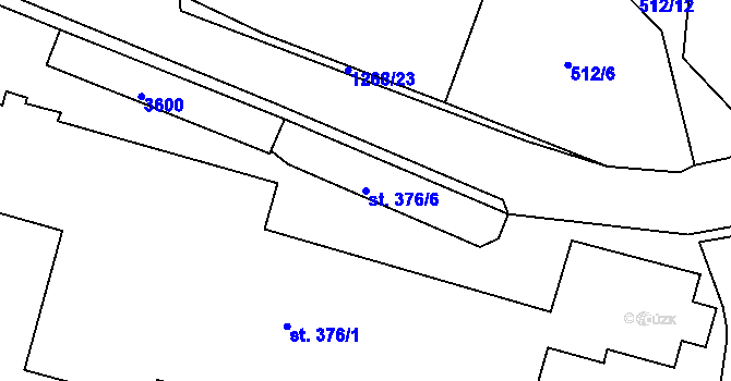 Parcela st. 376/6 v KÚ Hejnice, Katastrální mapa