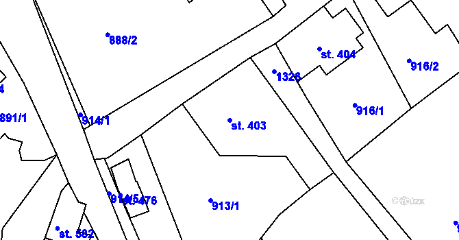 Parcela st. 403 v KÚ Hejnice, Katastrální mapa