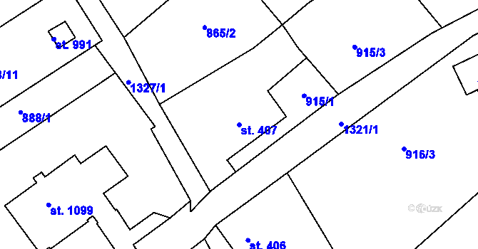 Parcela st. 407 v KÚ Hejnice, Katastrální mapa