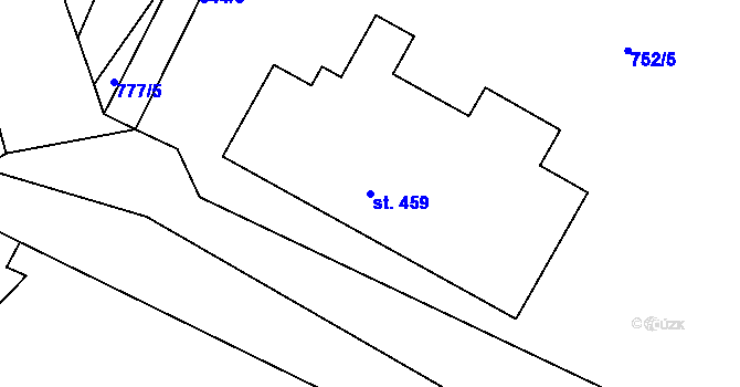 Parcela st. 459 v KÚ Hejnice, Katastrální mapa