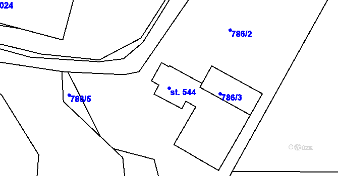 Parcela st. 544 v KÚ Hejnice, Katastrální mapa