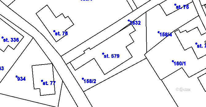 Parcela st. 579 v KÚ Hejnice, Katastrální mapa