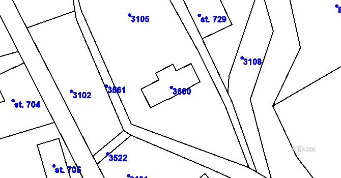 Parcela st. 730 v KÚ Hejnice, Katastrální mapa