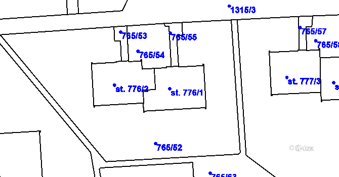 Parcela st. 776/1 v KÚ Hejnice, Katastrální mapa