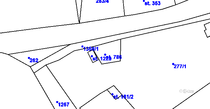 Parcela st. 786 v KÚ Hejnice, Katastrální mapa