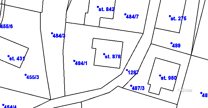 Parcela st. 878 v KÚ Hejnice, Katastrální mapa