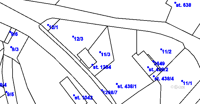 Parcela st. 11/3 v KÚ Hejnice, Katastrální mapa