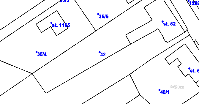 Parcela st. 42 v KÚ Hejnice, Katastrální mapa
