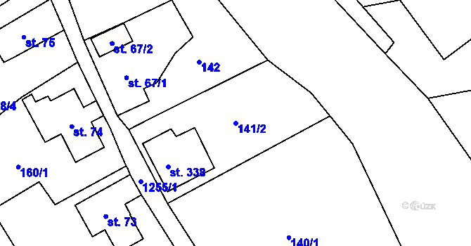 Parcela st. 141/2 v KÚ Hejnice, Katastrální mapa