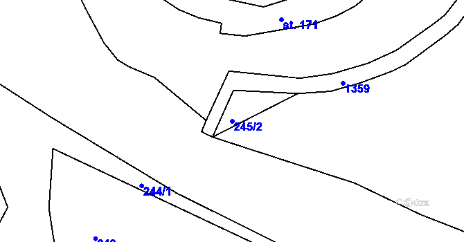 Parcela st. 245/2 v KÚ Hejnice, Katastrální mapa
