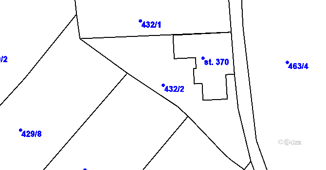 Parcela st. 432/2 v KÚ Hejnice, Katastrální mapa