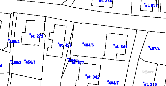 Parcela st. 484/6 v KÚ Hejnice, Katastrální mapa