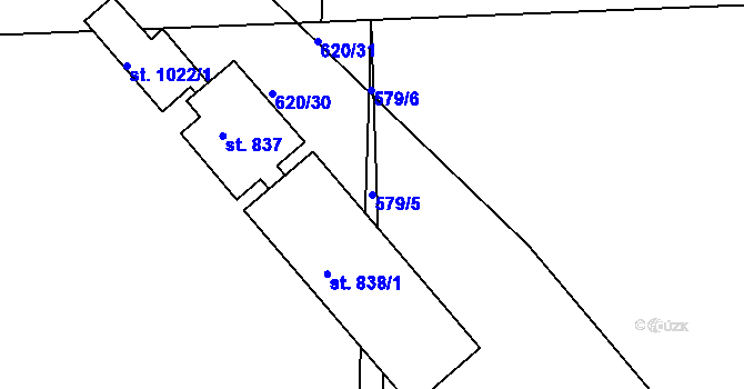 Parcela st. 579/5 v KÚ Hejnice, Katastrální mapa