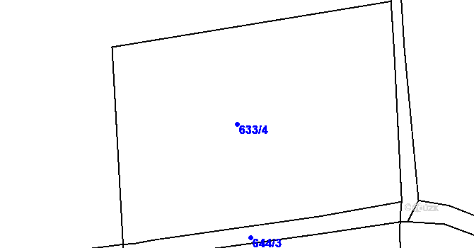 Parcela st. 633/4 v KÚ Hejnice, Katastrální mapa